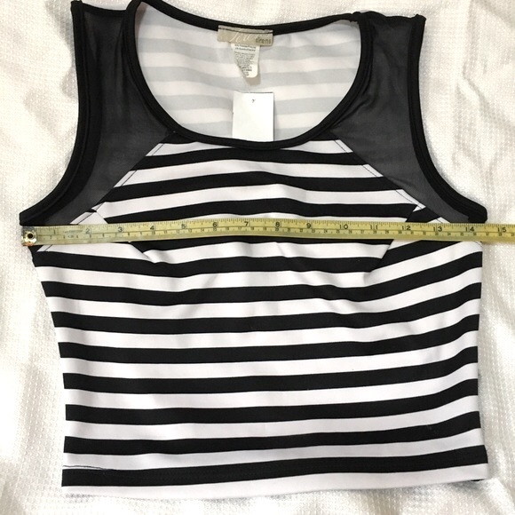 2 piece set - black and white striped crop top and midi skirt with mesh - small - Picture 6 of 16